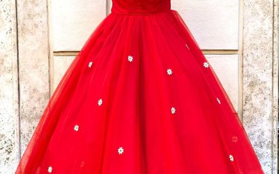 Abito Tulle Rosso e Stola Margherite 1950