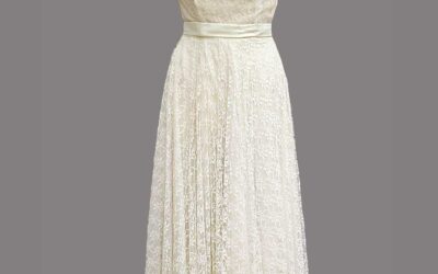 Abito Sposa Pizzo Panna con Bolero 1980 stile 1950