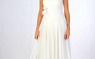 Abito da Sposa Chiffon Bianco con Blusa 1970